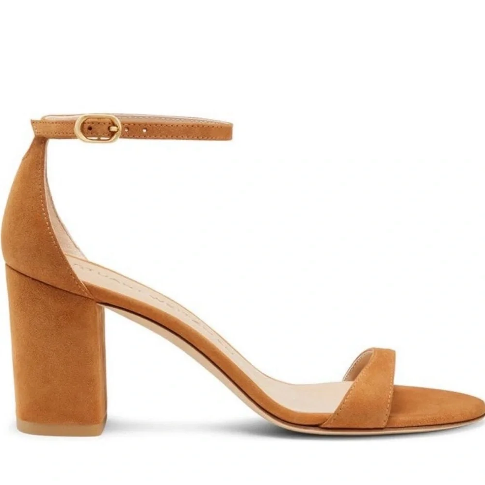 Stuart Weitzman Nudist Block 75 Sandal - Hazel - 6.5 - Picture 2 of 9